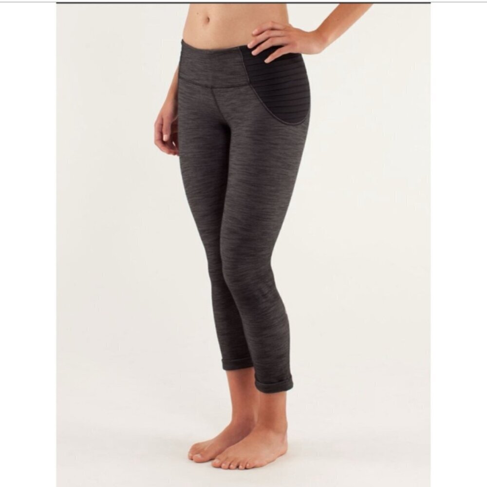 Lululemon leggings Women's 4 grey Aphrodite crop yoga workout athleisure weights - Picture 9 of 12